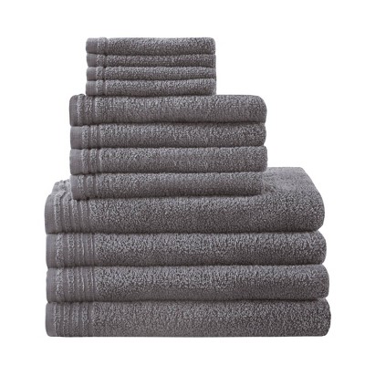 12pc Big Bundle Cotton Bath Towel Set Gray