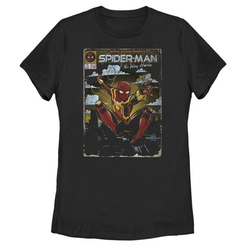 Women's Marvel Spider-man: No Way Home Comic Book Cover T-shirt - Black ...