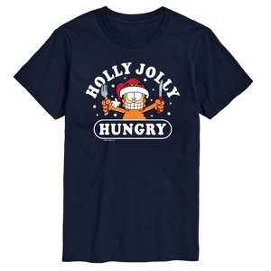 Men's - Garfield - Christmas Holly Jolly Hungry Short Sleeve Graphic T-Shirt - 1 of 4