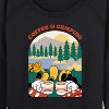 Women's - Disney - Coffee And Camping Lightweight French Terry Wide Neck Long Sleeve Graphic Shirt - 2 of 4