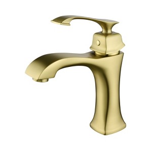 Cobbe Brushed Gold Vanity Sink Faucets Single Handle Bathroom Faucet Single-Hole Installation - 1 of 4
