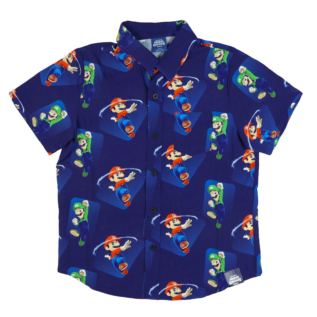 Seven Times Six Nintendo Super Mario Galaxy Hawaiian Shirt Boy's Mario Bros Button Up Top - thumbnail 3