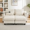 ModernLuxe Convertible Corduroy Loveseat Sofa Bed, Chaise Lounge with USB Ports, 2 Cup Holders, Storage Box & Phone Holder - 2/1 Seat Options - 2 of 4