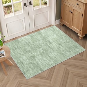 Washable Modern Solid Living Room Rugs, Abstract Indoor Contemporary Floor Carpet for Bedroom Dining Room - 1 of 4