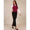 Allegra K Women's Notched Lapel Double Breasted V Neck Sleeveless Suit Vest - 4 of 4