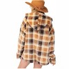 Women's Plaid Fleece Hooded Jacket - Easel - 3 of 3