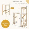 Costway 3 PCS Bar Table Set 2 Stools Storage Shelves Glass Holder Wine Rack Space Saving - 4 of 4