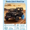 24V Ride on Car for Kids, 2-Seater Electric Truck with Parent Remote Control, 4 Max MPH, LED Lights & Music, Black - 4 of 4