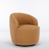25.6"Swivel Accent 360°Swivel  Armchair Barrel Chair With Black Powder Coating Metal Ring，White+Velvet - 4 of 4