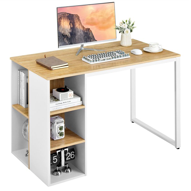 Tangkula Home Office Computer Desk Laptop Table Writing Workstation w/ 5 Cubbies, 1 of 11