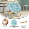 Alamont 23" Mini Folding Saucer Kids' Chair Aqua/Gold - 3 of 4