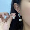 Blossoming Number Five Earrings - Pearl Camellia Flower Drops with Symbolic Elegance - 4 of 4
