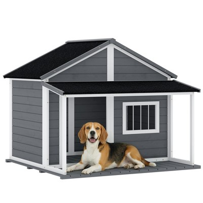 Aivituvin Outdoor Dog House - Waterproof Wooden Shelter With Elevated Floor