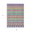 Blush Blue And Lime Green Quatrefoil Washable Indoor Outdoor Area Rug - 3 of 4