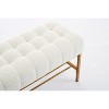 PAGED Ottoman Bench with Shoe Rack Modern Linen Ottoman with Metal Legs, End of Bed Bench for Living Room, Bedroom, Entryway, Load 300 lb - 4 of 4