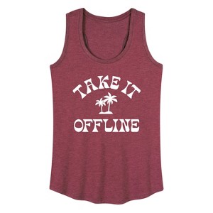 Women's - Instant Message - Take it Offline Graphic Racerback Tank - 1 of 4