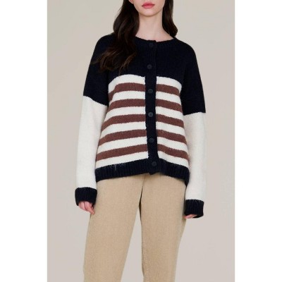 Women's striped color block cardigan - GRADE & GATHER