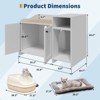 Cat Litter Box Enclosure Furniture, Hidden Litter Box Cabinet, Indoor Wooden Cat Washroom with Storage, Pet House - 2 of 4