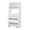 YOOCOZZ Buffet with Hutch, Foldable Dining Table, Multifunctional Cupboard, Storage Shelf + Side Hooks - 3 of 4