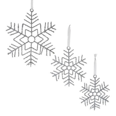 Melrose Glittered Wire Snowflake Ornament (Set of 12)