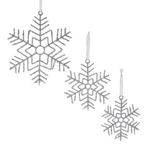 Melrose Glittered Wire Snowflake Ornament (Set of 12) - 1 of 4