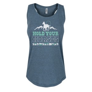 Women's - Country Casuals - Hold Your Horses Graphic Racerback Tank - 1 of 4