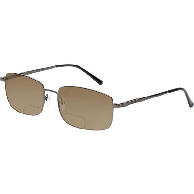 Enhance BIG&TALL EN4106 Men's Polarized Bi-Focal Sunglasses 41 Options Gold 60mm Green Mirror +1.00