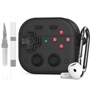 HTUTWOO Game Console Design for AirPods 4 Case Cover Shockproof Full TPU AirPods 4th Generation Protective Skin Cover with Cleaner Kit - 1 of 4