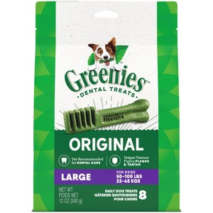 Greenies Large Chewy Dental Dog Treats Original Chicken - 12oz/8ct - 1 of 4