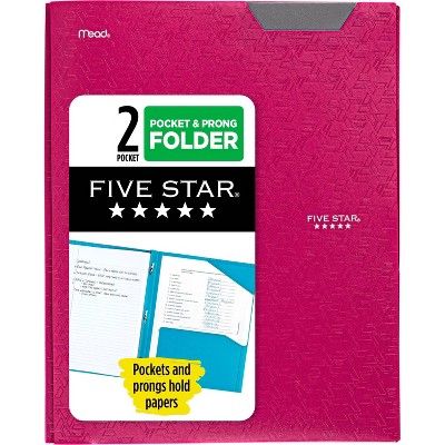 Five Star 2 Pocket Plastic Folder with Prongs