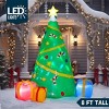 Joyfy 8 FT Christmas Tree Inflatable Decoration, Christmas Tree with Gift Box Inflatable with Built-in Projection Lights for Xmas Party Outdoor Decor - 2 of 4