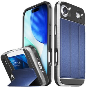 Vena vCommute For Apple iPhone 17 Air Case Wallet, Case with Stand Leather Card Holder [Military Grade Drop Protection], Black - 1 of 4