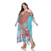 Plus Size Sheer Caftan Maxi Dress - One Size Fits Most Plus - White Mark - 3 of 4