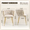 MOONMISS Velvet Woven Dining Chairs Set of 2 with Gold Metal Legs for Living Room, Dining Room, Kitchen - 3 of 4