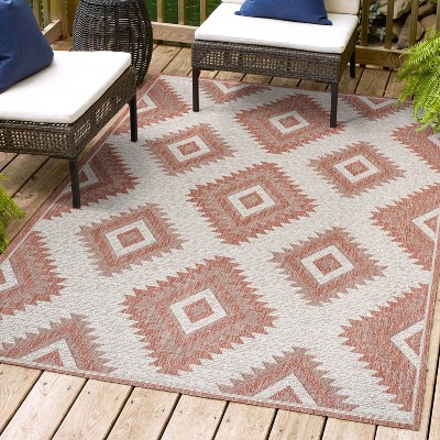 Lior Geometric Moroccan Diamond Indoor/Outdoor Area Rug - JONATHAN Y