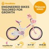 RoyalBaby Princess Girl Children's Bicycle Outdoor Ride-On Bike with Kickstand, Adjustable Seat, and Basket, Jenny/White-Pink - 3 of 4