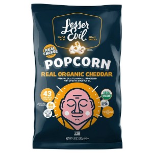 LesserEvil Organic Popcorn Real Cheddar - 4.6oz - 1 of 4