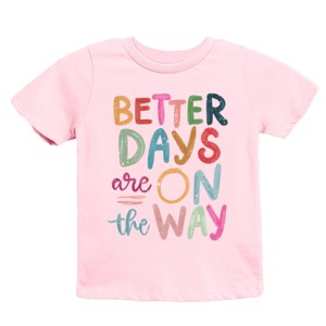 The Juniper Shop Better Days Are On The Way Youth Short Sleeve Tee - S - Pink - 1 of 4