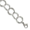 Chisel Stainless Steel Polished and Textured Open Circles 7.25" Plus a 1.5" Extension Bracelet - 2 of 4