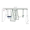 Ruvalino Playground Swings 5 in 1 Swing Set with Basketball Hoop and Climbing Net for Backyard, Green, 162.2"*70.9"*79.5" - 3 of 4