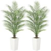 4/5/6FT Artificial Golden Cane Palm Tree, Fake Palm Tree with Three Realistic Trunks - 4 of 4