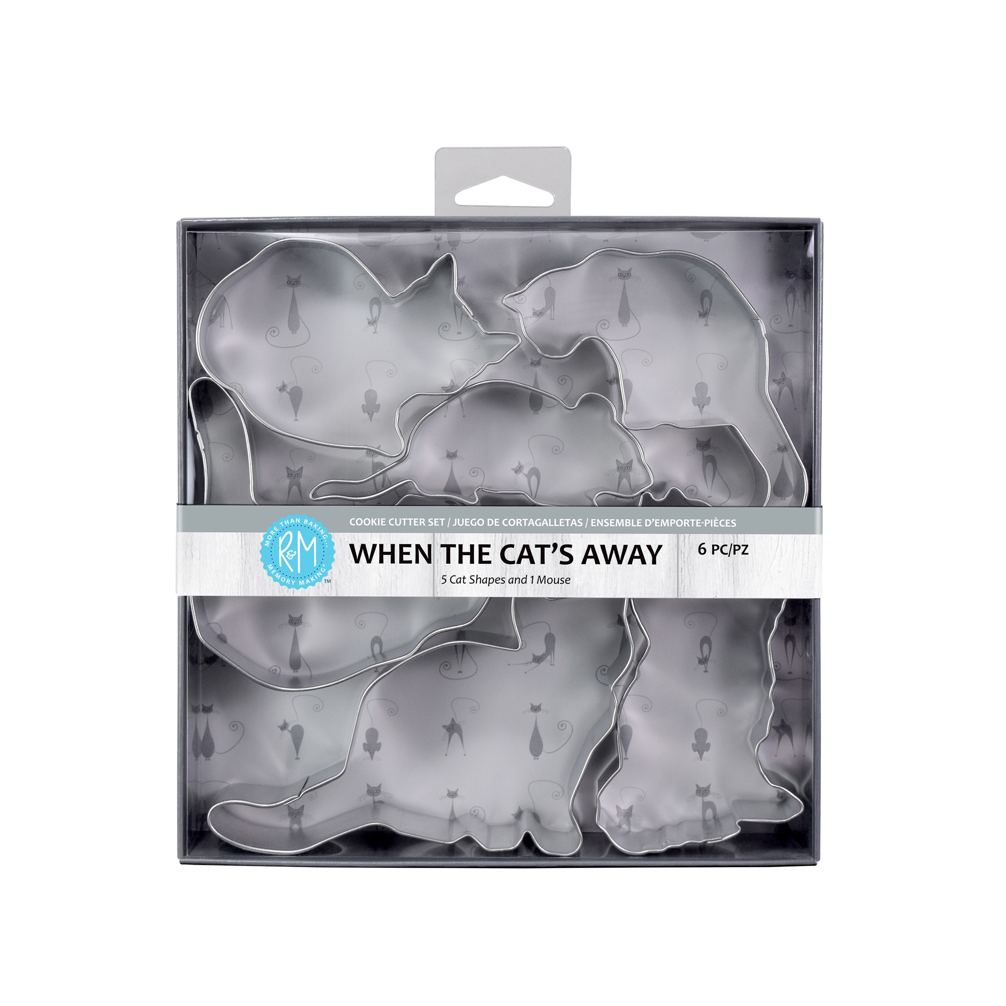 R&M International When The Cat's Away 5 Piece Cookie Cutter Set