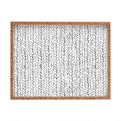 Ninola Design Wool Braids Drawing 22.5 X 17 Rectangle Xl Bamboo Tray 