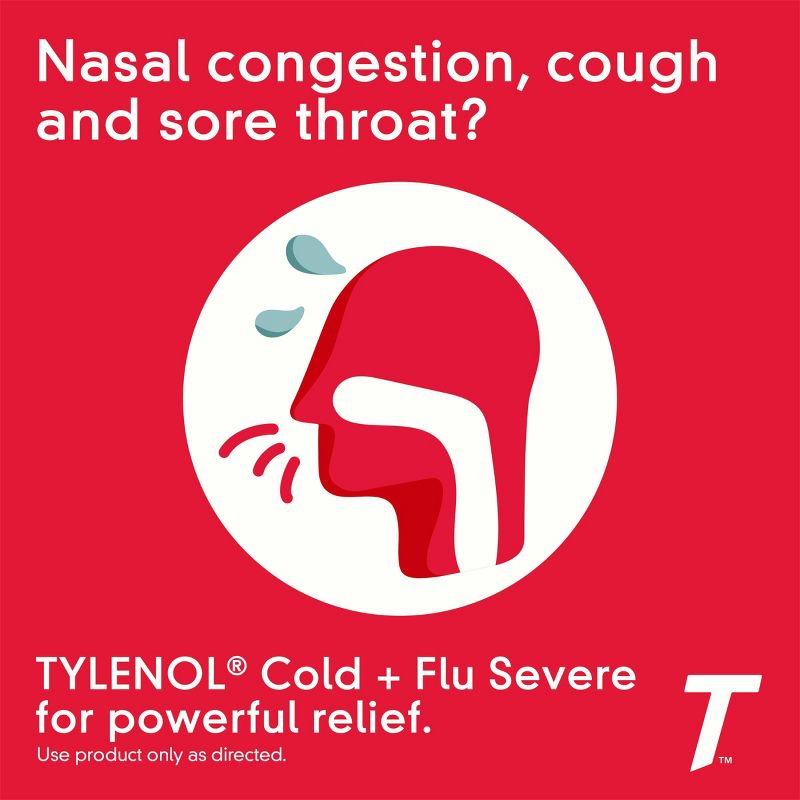 Tylenol Cold & Flu Severe Multi Symptom Caplets - Acetaminophen - 24ct, 4 of 10