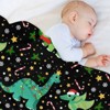 DSANE Cute Christmas Dinosaurs Christmas Throw Blanket Soft Fleece Christmas Blanket Cozy Flannel Throw for Couch Bed - 4 of 4