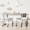 Height Adjustable Kids Table and 6 Chairs Set with Storage Box ¨C Graffiti Desktop, - 3 of 4