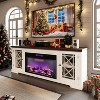Modern Farmhouse TV Stand for 80 Inch TV, Wood Entertainment Center with 36" Electric Fireplace, LED Lights, Storage Media Console for Living Room - 4 of 4