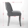 QingMoon Dining Chairs Set of 2, Fabric Upholstered Kitchen Chairs, Hollow-out Design with Curved Backrest and Copper Nails for Dining Room - 4 of 4