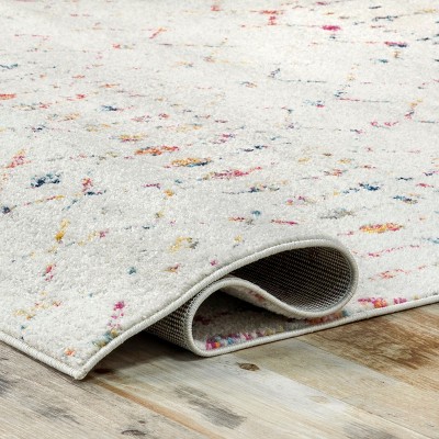 Elevated Trellis 4' Square Light Multi Synthetic Accent Rug
