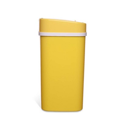 Yellow Plastic Touchless Automatic Trash Can, 4.2 Gallon
